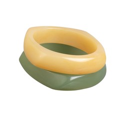 Pack Of 2 Green and Yellow Chunky Rectangular Resin Bangles, £13.99 (946287339)