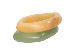 Pack Of 2 Green and Yellow Chunky Rectangular Resin Bangles, £13.99 (946287339)
