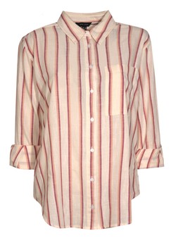 Pink Striped Cotton Long Sleeve Shirt, £25.99 (945392279)