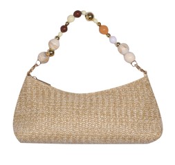 Stone Raffia Look Beaded Handle Shoulder Bag, £21.99. (946130416)JPG