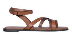 Tan Faux Leather Multi Strap Toe Ring Flat Sandals £22.99