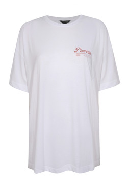 White Pizza Print Oversized T-Shirt, £15.99