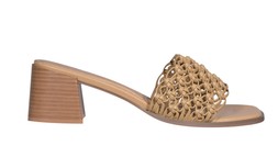 Wide Fit Camel Woven Faux Leather Block Heels Sandals, £37.99 (947216317)