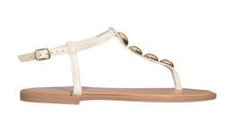 Wide Fit Off White Faux Leather Metal Toe Post Sandals, £22.99 (946535812)