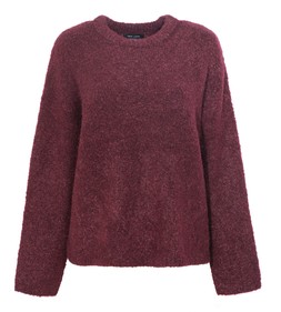 Burgundy Fluffy Knit Crew Neck Jumper, £29.99