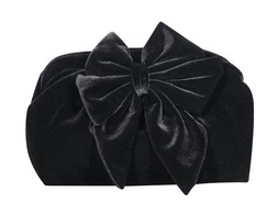Black Bow Applique Velvet Slouch Clutch Bag, £23.99 (934735101)