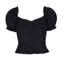Black Broderie Anglaise Puff Sleeve Top, £19.99 (919970301)