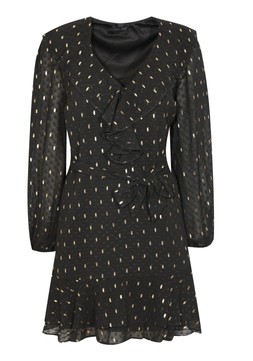Black Chiffon Metallic Pattern Mini Dress, £35.99 (935546601)