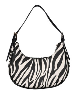 Black Faux Leather Zebra Print Small Shoulder Bag £17.99 (924061709)