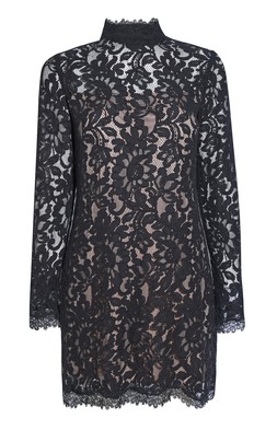 Black Lace High Neck Long Sleeve Mini Dress, £39.99 (921962901)