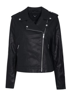 Black Leather-Look Biker Jacket, £42.99