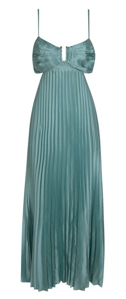 Blue Satin Plisse Cut Out Midi Dress, £39.99 - 923913847