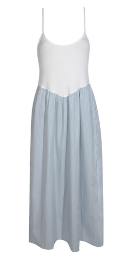 Blue Stripe Print V Waist Poplin Midi Dress, £34.99 - 928789249