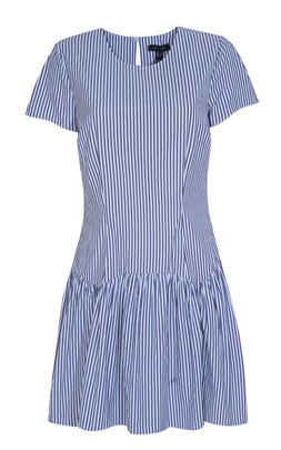 Blue Striped Cap Sleeve Drop Waist Mini Dress, £32.99 (936371949)