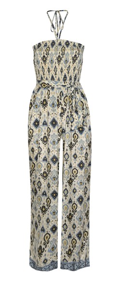 Blue Vanilla Multicolour Shirred Halterneck Jumpsuit £30.00 (922568799)