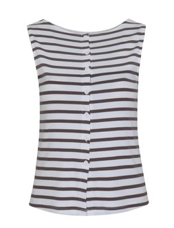 Brown Stripe Print Button Through Tank Top £12.99 (919278229)