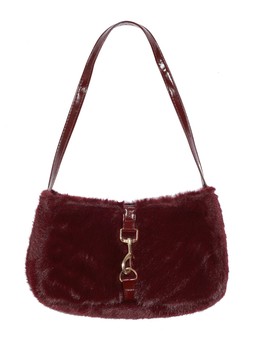 Burgundy Faux Fur Shoulder Bag, £19.99 (937266267)