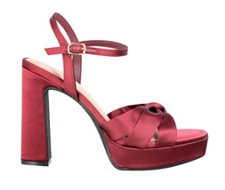 Burgundy Velvet Twist Strap Platform Sandals, £39.99 (935755167)