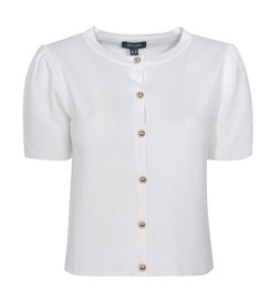 Cream Short Sleeve Crew Neck Cardigan, New Look, £27.99 (924310513)
