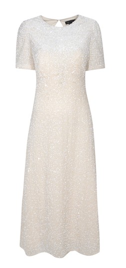 Cream Velvet A-Line Midi Sequin Dress, £39.99 (934147713)