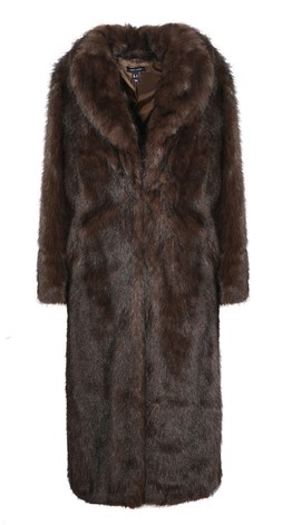 Dark Brown Faux Fur Longline Coat, £99.99 (929500427)