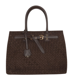 Dark Brown Faux Suede Triple Compartment Tote Bag, New Look, £32.99