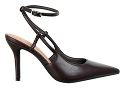 Dark Burgundy Faux Leather Cut Out Pointed Toe Slingback Pumps, £33.99 (930865967)