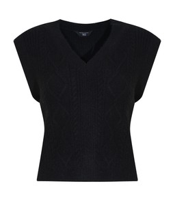 Girls Black Cable Knit School Vest, £14.99 (924918701)