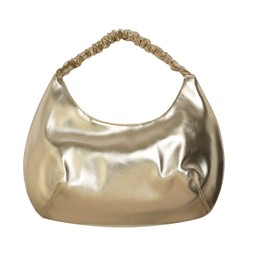 Gold Faux Leather Ruched Strap Scoop Shoulder Bag £23.99 (923631793)