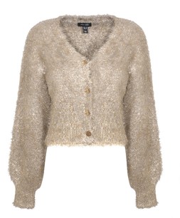 Gold Sparkle Knit V-Neck Cardigan, £36.99 (924457893)