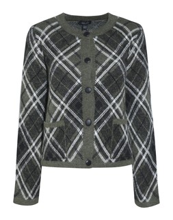Green Check Double Pocket Cardigan, £34.99 (940319739)