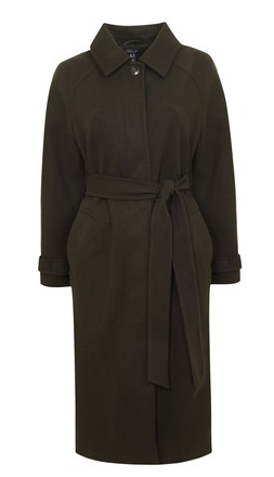 Khaki Button Front Belted Midi Coat, New Look, £59.99