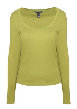Light Khaki Scoop Neck Long Sleeve Ribbed Top, £10.99 (932060233)