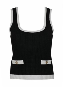 New Look Black Contrast Trim Waffle Knit Vest £19.99, €25.99