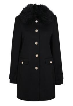 New Look Black Faux Fur Collar Coat £69.99, €89.99