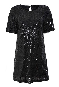 New Look Black Sequin T-Shirt Mini Dress £29.99, €39.99