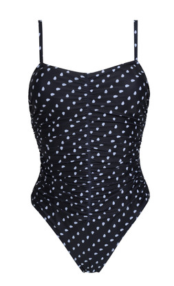 New Look Black Tummy Control Spotted Ruched Front Swimsuit £30.99