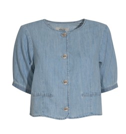 New Look Blue Denim Puff Sleeve Button Down Top £29.99