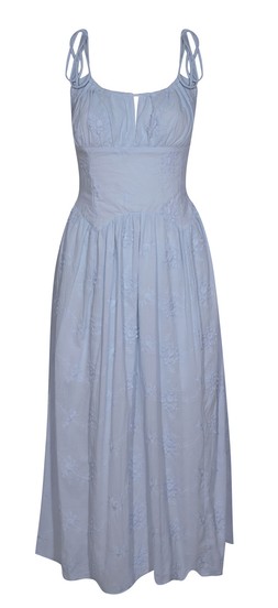 New Look Blue Floral Embroidered Cotton Midi Dress £49.99