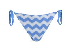New Look Blue Zigzag Crochet Tie Side Bikini Bottoms £10.99