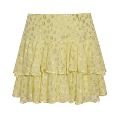 New Look Bright Yellow Metallic Jacquard Ruffle Mini Skirt £32.99