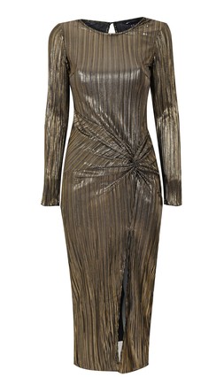 New Look Bronze Knotted Metallic Plisse Midaxi Dress £45.99, €59.99