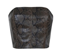New Look Brown Snake Print Faux Leather Bandeau Top £22.99, €29.99