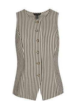 New Look Brown Striped Crew Neck Waistcoat £22.99