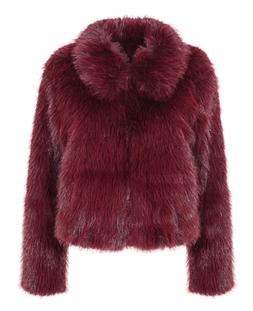 New Look Burgundy Faux Fur Zipped Jacket £59.99, €74.99