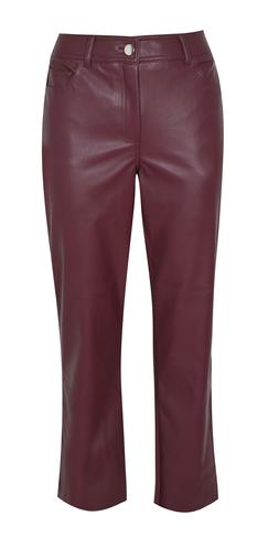 New Look Burgundy Faux Leather Straight Leg Trousers £35.99, €46.99