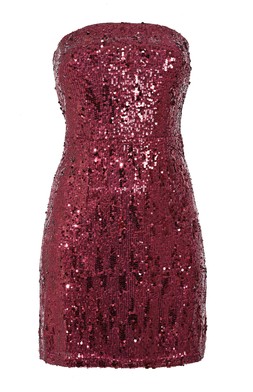New Look Burgundy Sequinned Bandeau Mini Dress £39.99, €49.99