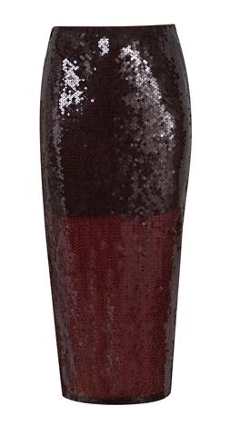 New Look Burgundy Sequinned Midi Skirt £39.99, €49.99