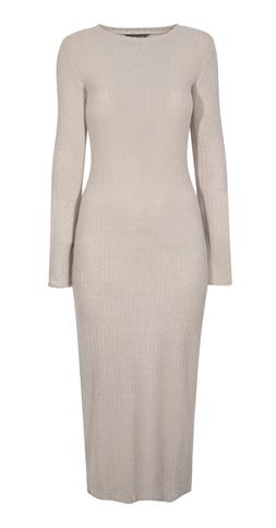 New Look Cream Ribbed Crew Neck Midi Dress £22.99, €29.99