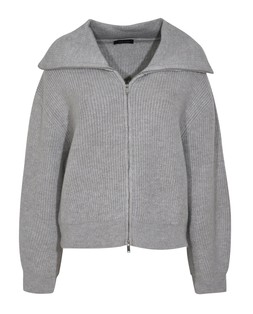 New Look Curves Grey Ribbed Knit Zip Cardigan £35.99, €46.99
